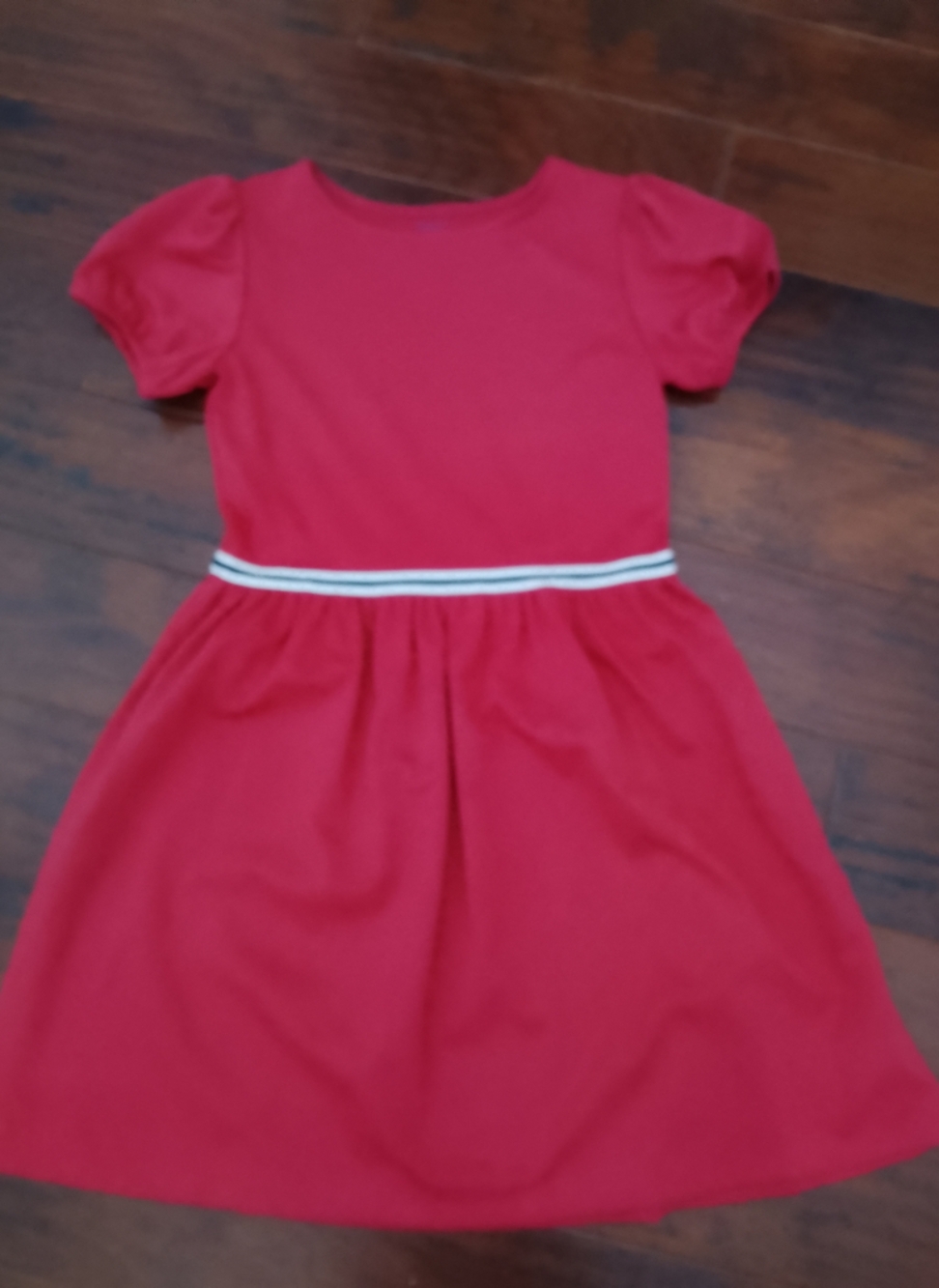 Polo by Ralph Lauren Red Short Sleeve Knit Dress with Striped Waistband XL 16